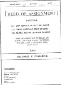 Sample image of Deed of Assignment